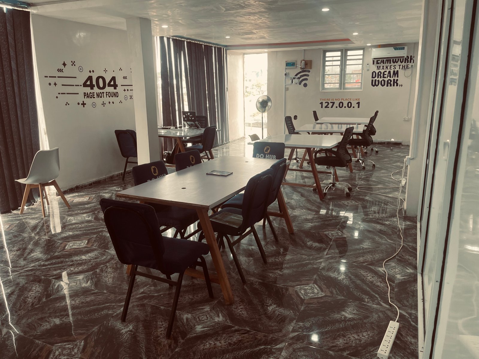 Meeting room with modern conference setup